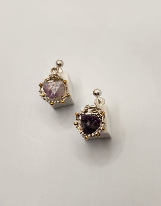 Galaxy Earrings + Fluorite