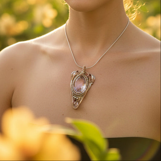 Fine Amethyst + Queen Pendant