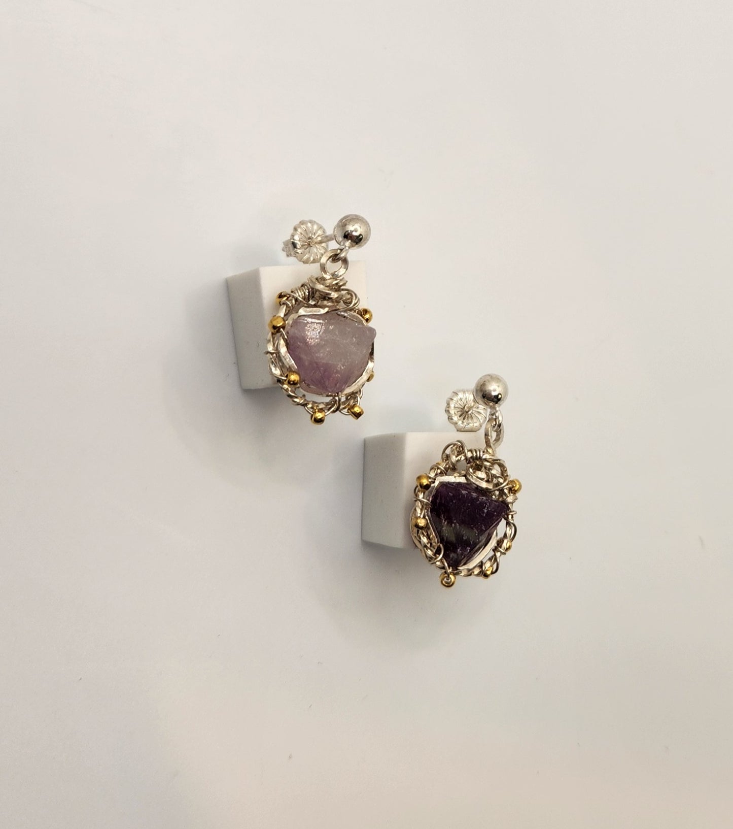 Galaxy Earrings + Fluorite