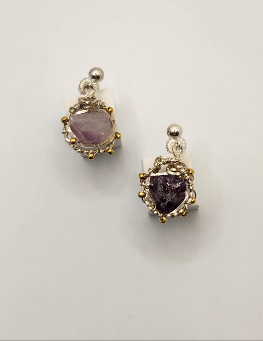 Galaxy Earrings + Fluorite