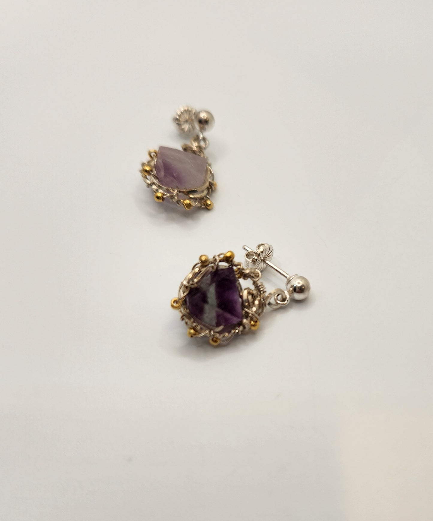 Galaxy Earrings + Fluorite