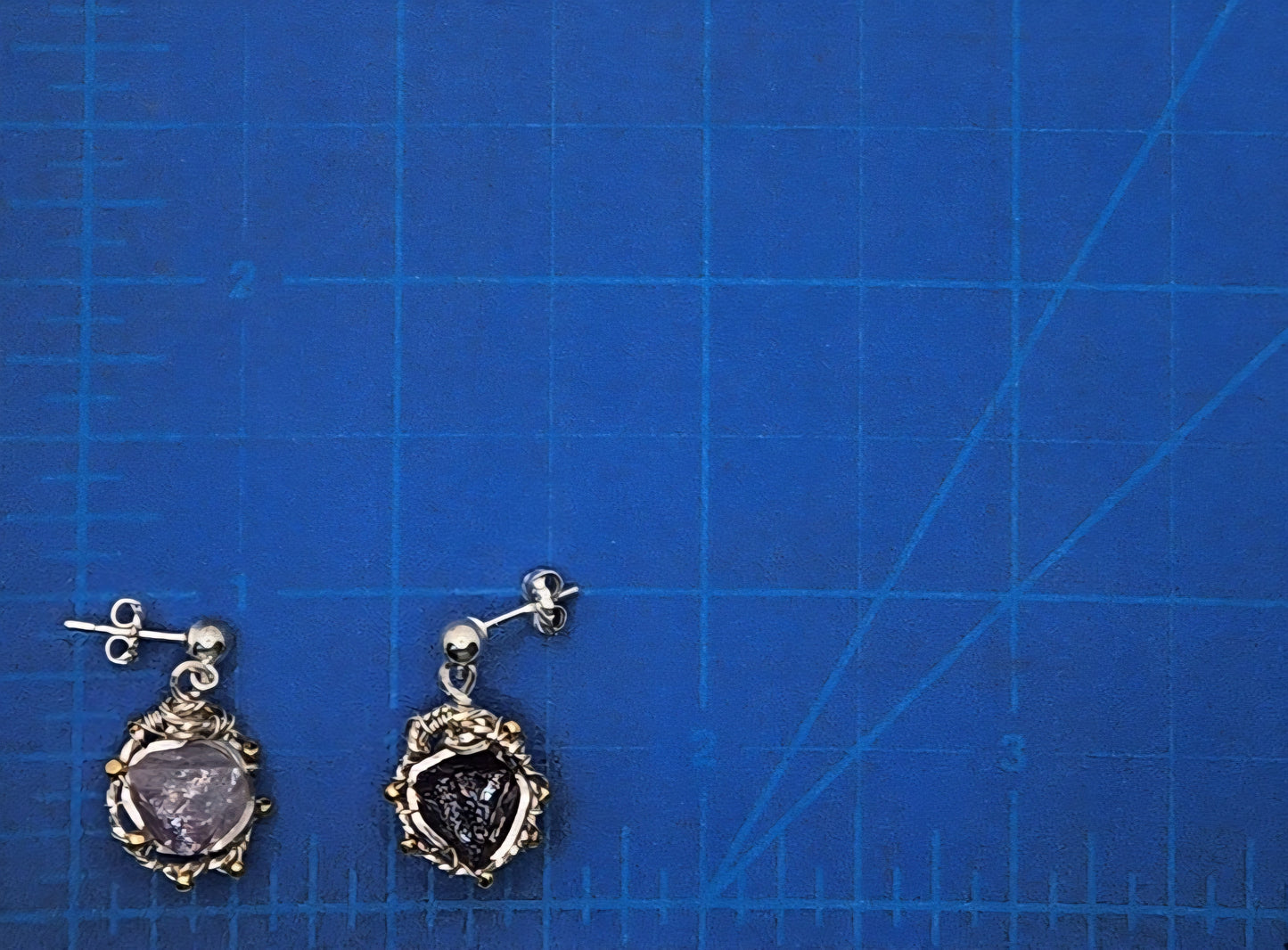 Galaxy Earrings + Fluorite